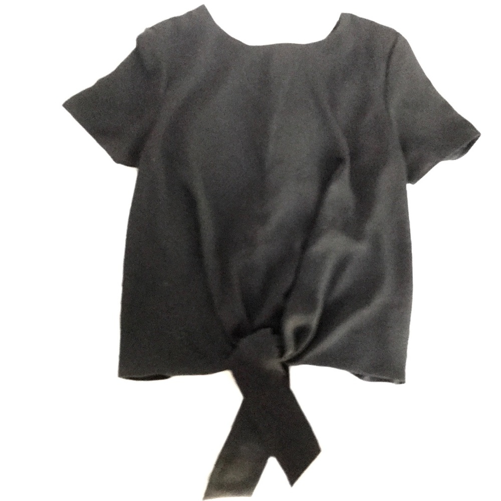 Black blouse with front-tie